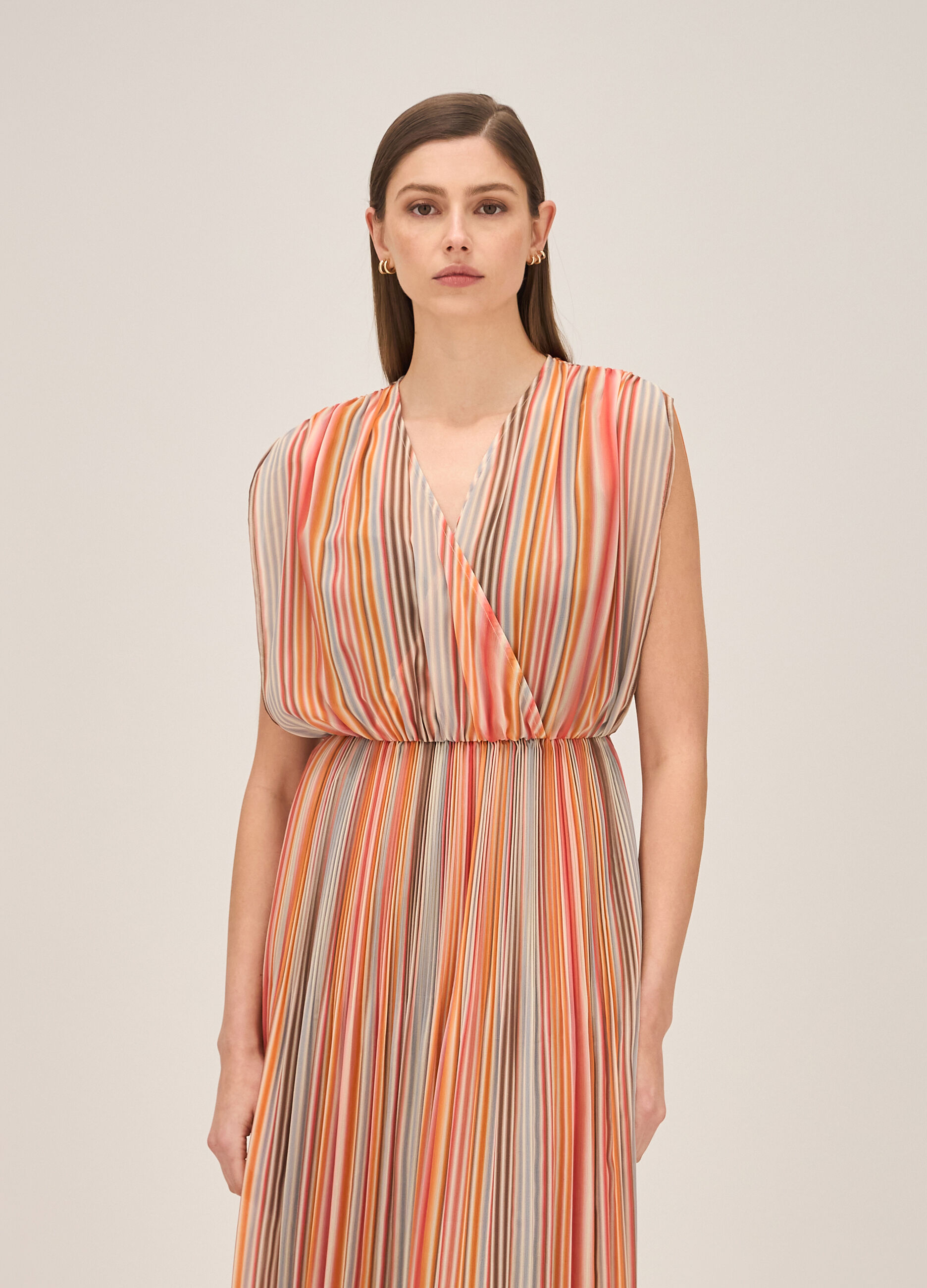 Striped and pleated dress_1