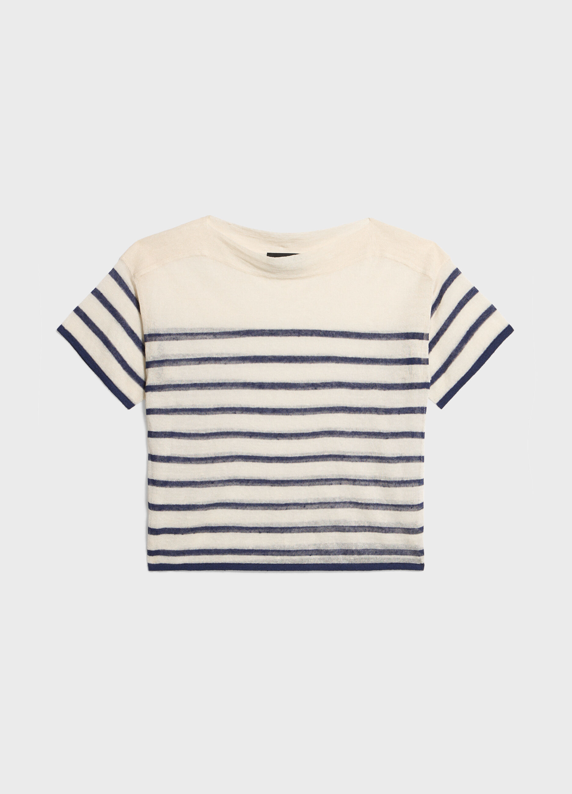 Linen blend striped and knitted top_4
