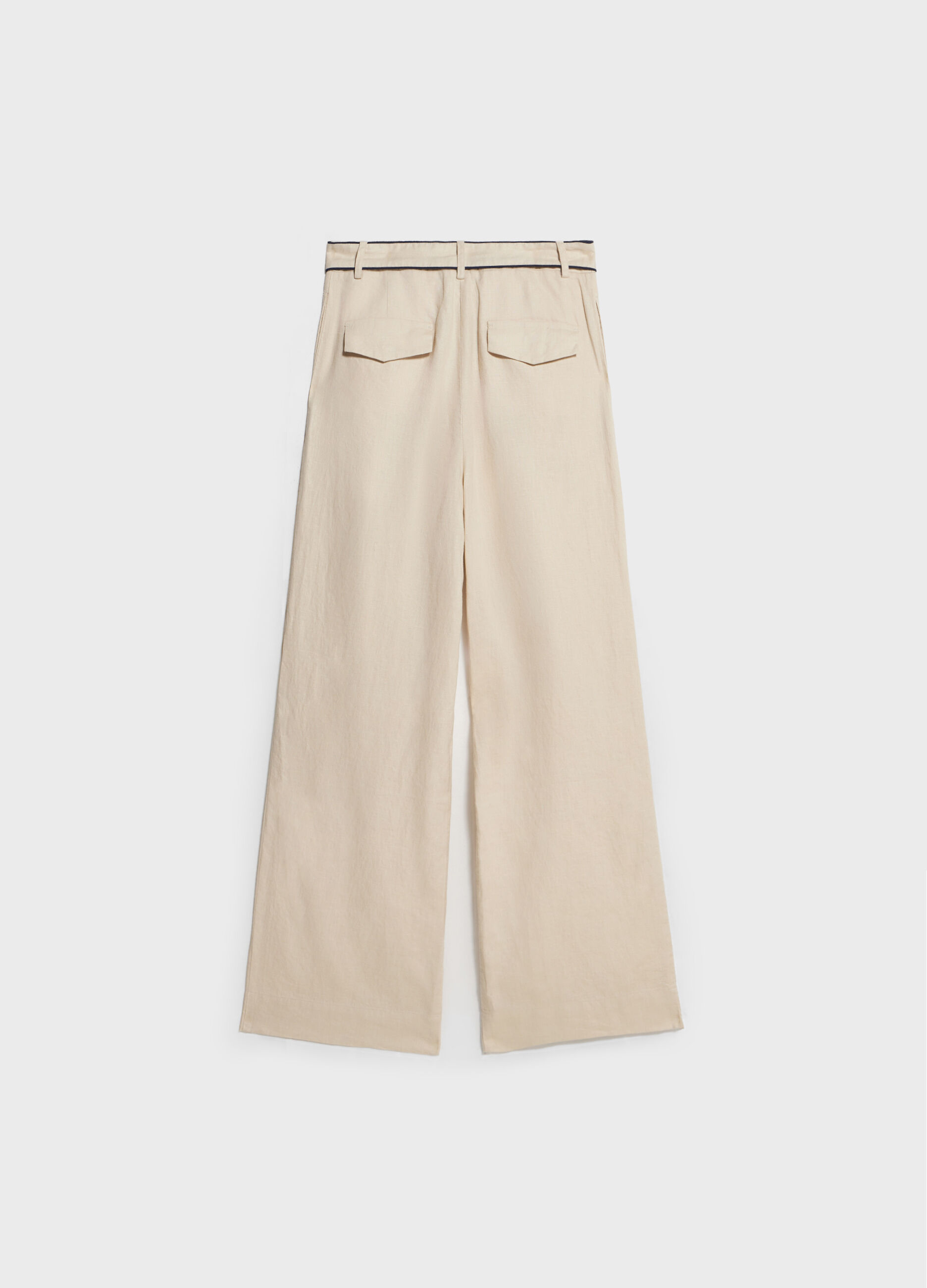 Pantaloni straight fit in lino_5