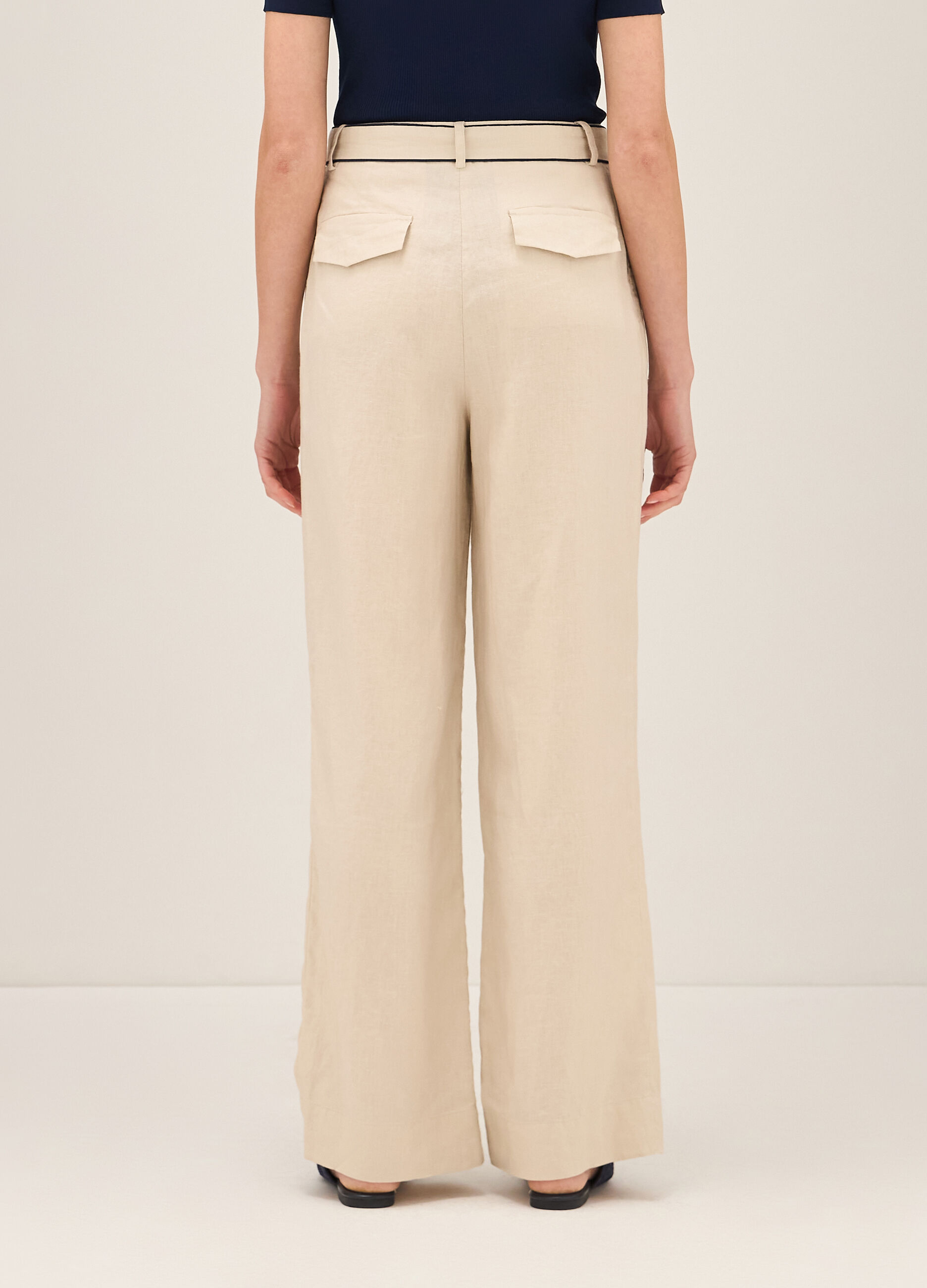 Straight fit trousers in linen_2